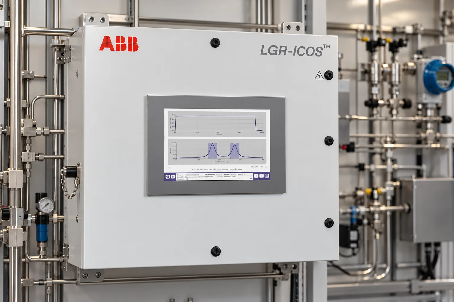 ABB LGR-ICOS laser analyzer enclosure with touchscreen display